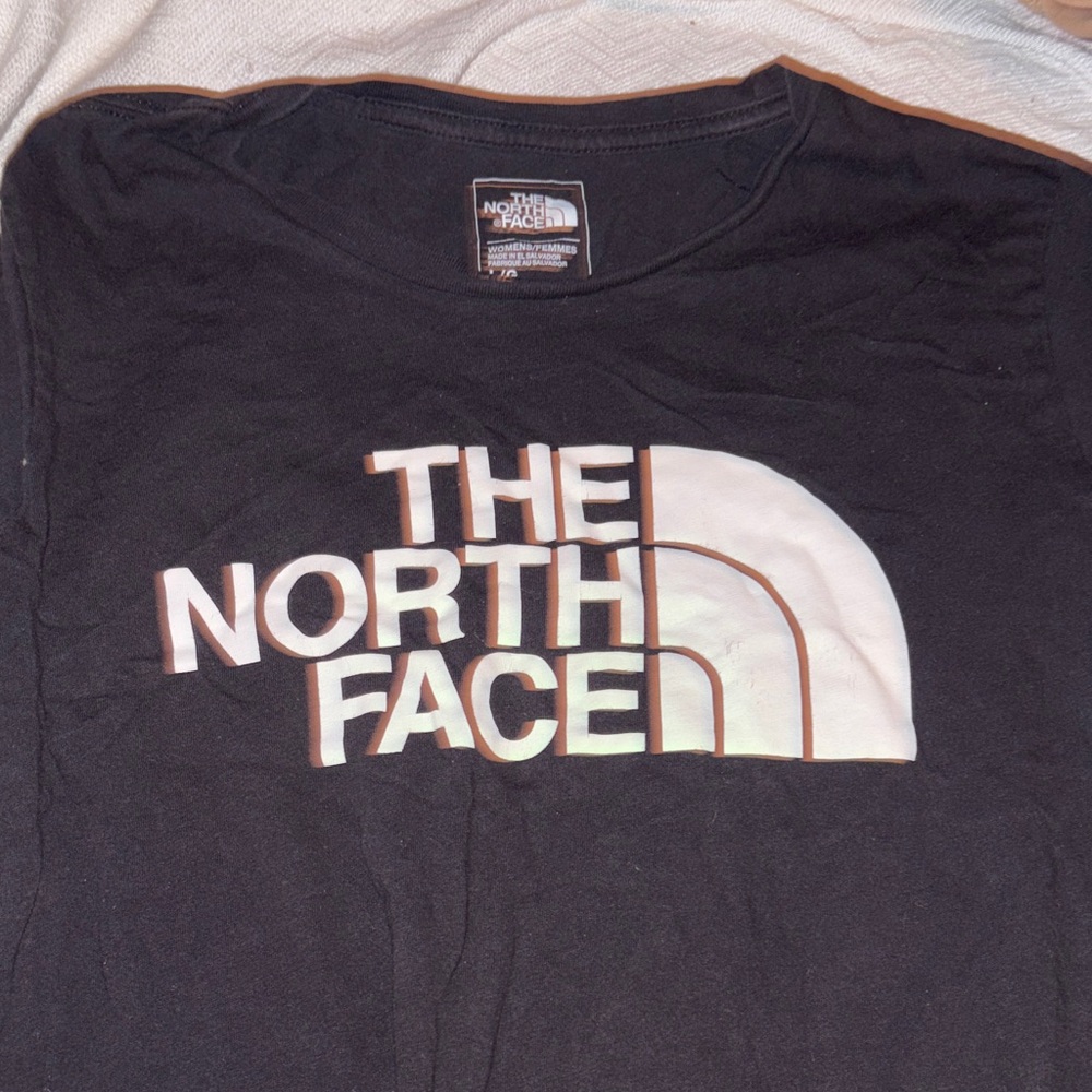 The North Face Black Tee with White Logo